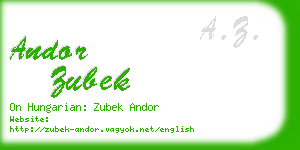 andor zubek business card